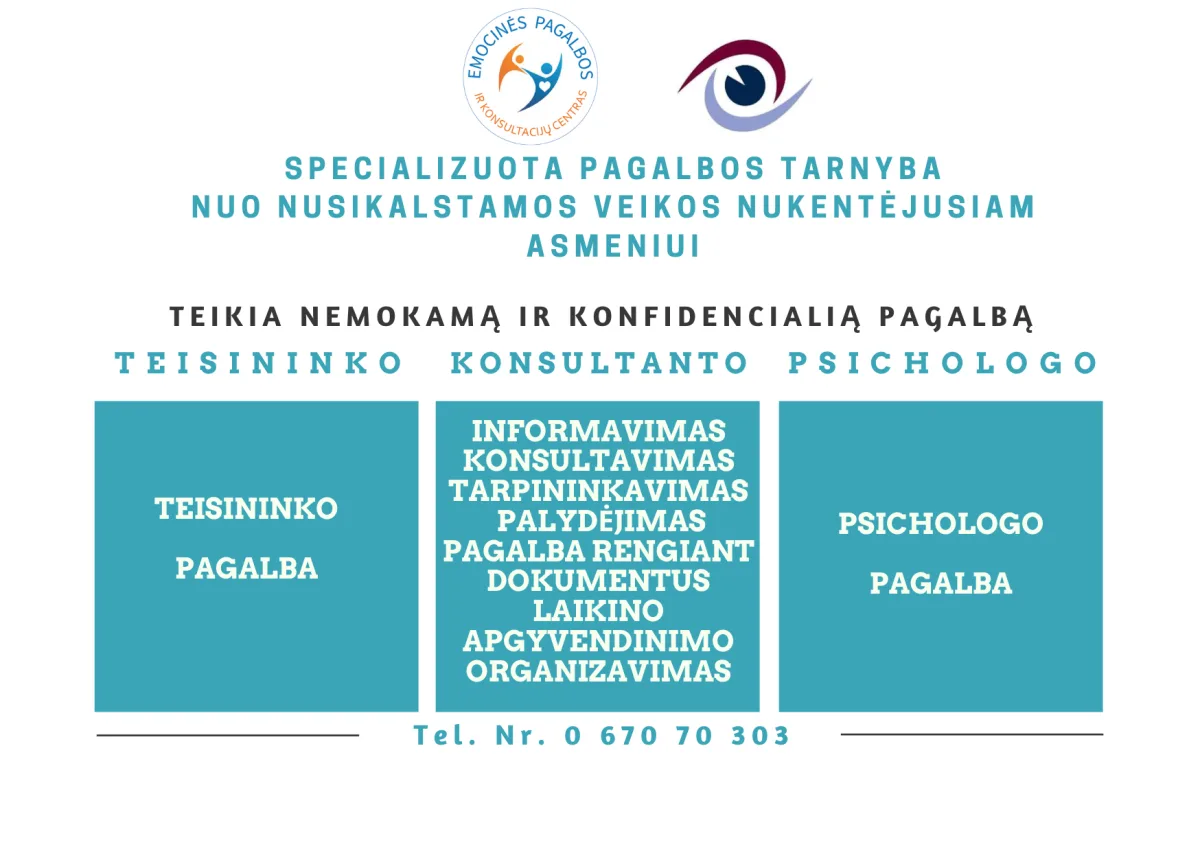 Nemokama psichologo ar teisininko pagalba
